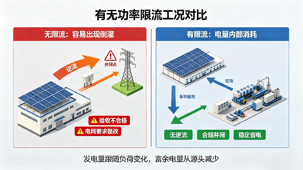 为什么功率限流可以解决光伏并网逆流